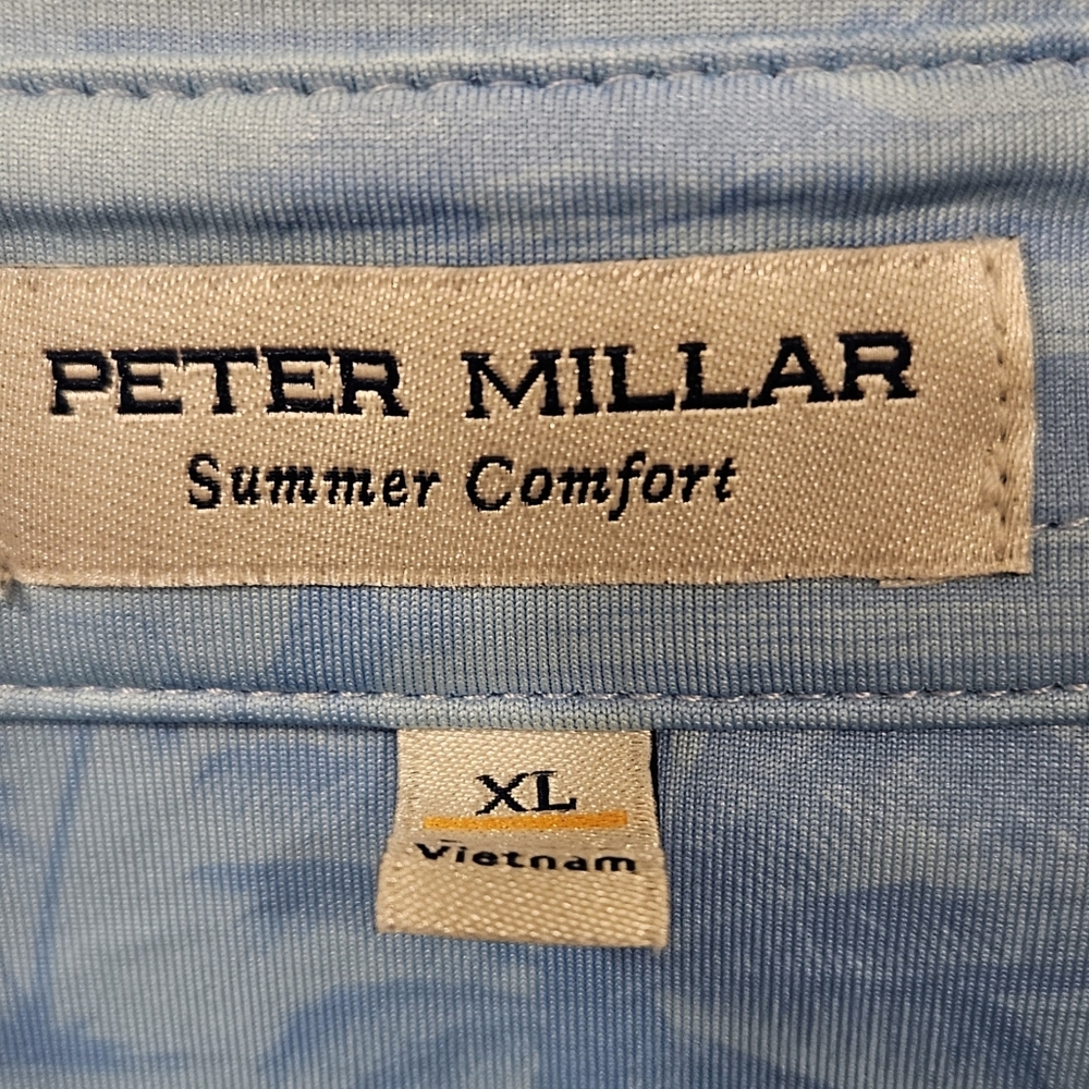 PETER MILLAR POLYESTER GOLF SHIRT HAWAIIN PRINT